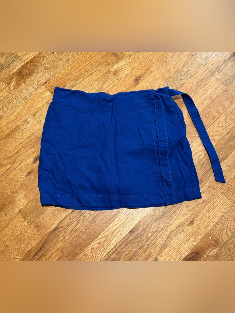 Classic Blue Wrap Mini Skirt - Women